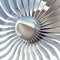 Turbo jet engine blades close-up. 3d illustration