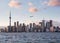 Turbo prop aircraft landing at Billy Bishop airport