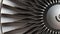 Turbojet turbine engine close-up, realistic loopable animation