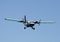 Turboprop airplane approaching