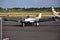 Turboprop airplane at Key West airport, Florida, USA