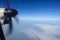 Turboprop airplane windows view