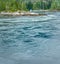 Turbulent dangerous tidal rapids at high tide, Skookumchuck Narrows, BC, Canada.