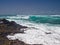 Turbulent surf on the coastal stones