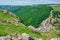 Tureni-Copaceni gorge - top view from the ridge towards the forest at the entrance from Copaceni village.