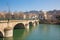 Turin - The bridge Vittorio Emaneule I and church Chiesa della San Madre di Dio