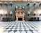 Turin, Italy - April 2023: Royal Palace Entrance. Classic hall, luxury marble, room perspective