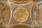 TURIN, ITALY - MARCH 13, 2017: The cupola of Church Chiesa di Santo Tomaso with the frescoes of four Evangelists by C. Secchi