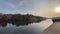 Turin panorama of the river Po at sunset