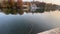 Turin panorama of the river Po at sunset