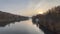 Turin panorama of the river Po at sunset