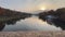 Turin panorama of the river Po at sunset