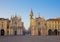 Turin - The Piazza San Carlo square and churches Santa Cristina and Sant Carlo right