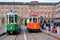 Turin, Piedmont/Italy -04/20/2019- Turin the ancient historic trams used for tourist tours in the city