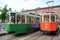 Turin, Piedmont/Italy -04/20/2019- Turin the ancient historic trams used for tourist tours in the city