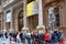 Turin, Piedmont/Italy -04/20/2019- Turin visitors queuing at the entrance to the historic Egyptian museum