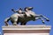 Turin, Piedmont, Italy the equestrian statue of Dioscuri in fron of Royal Palace