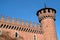 Turin, Piedmont, Italy. The reconstruction of the medieval castle in the park of Valentino