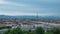 Turin time lapse, Italy, Torino skyline with the Mole Antonelliana and hot air baloon. Time lapse at sunset with motion clouds