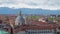 Turin, Torino, aerial timelapse skyline panorama with the Alps in the background. Italy, Piemonte, Turin.