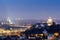 Turin (Torino), night panorama at blue hour