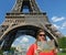 A turist near Tour Eiffel