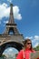 A turist near Tour Eiffel