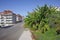 Turkey. Alanya. 09.17.21. View of the street and houses and the rising banana trees