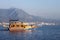 TURKEY, ALANYA - NOVEMBER 10, 2013: Vacationers tourists on a small cruise ship in the Mediterranean Sea.