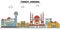 Turkey, Ankara. City skyline architecture . Editable