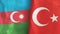 Turkey and Azerbaijan two flags textile cloth 3D rendering