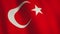 Turkey background flag waving patriot nation - seamless video loop animation