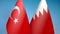 Turkey and Bahrain two flags