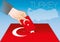 Turkey ballot box vote with flag and symbols