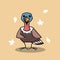 Turkey Bird Female Standing Autumn Fall Thanksgiving Character Cartoon