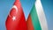 Turkey and Bulgaria two flags