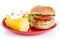 Turkey Burger on White Background