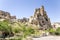 Turkey, Cappadocia. Ruins of the ancient cave monastery at the Open Air Museum of Goreme