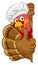Turkey Chef Thanksgiving or Christmas Cartoon