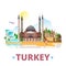 Turkey country design template Flat cartoon style