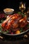 Turkey dish. Traditional festive food for Christmas or Thanksgiving