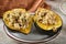 Turkey dressing served in acorn squash halves