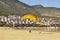 Turkey, Erdegir, October 26, 2019 Paragliders land on a sandy beach, People engage in active sports, , paragliders are very