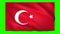 Turkey flag on green screen for chroma key