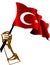 Turkey flag and hand