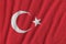 Turkey flag printed on a polyester nylon sportswear mesh fabric