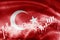 Turkey flag, stock market, exchange economy and Trade, oil production, container ship in export and import business and logistics