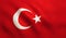 Turkey Flag Waving - Turkish Texture