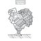 Turkey hand-drawn vector illustration.