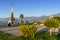 Turkey, Hatay - August 24, 2019: The Monument at iskenderun with trees and mountains